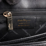 Salvatore Ferragamo Black Leather Margot Top Handle Handbag