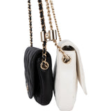 Chanel Quilted Lambskin Side Packs Single Flap Adjustable Duo Crossbody Bag