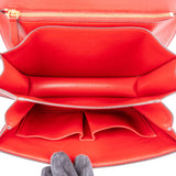 Céline Red Calfskin Classic Box Medium Crossbody Bag