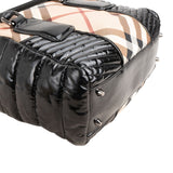 Burberry Quilted Patent Leather Heymarket Check Tote Shoulder Bag
