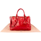 Miu Miu Red Leather Vitello Shine Tote Handbag