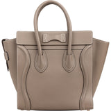 Céline Taupe Grained Calfskin Luggage Handbag
