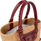 Balenciaga Raffia Panier Basket City Handbag