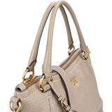 Prada Taupe Vitello Daino Leather Hobo Handbag