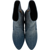 Saint Laurent Blue Denim Ankle Boots (37)