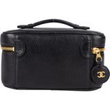 Chanel Caviar Leather Vanity Case Handbag - vintageandkickz