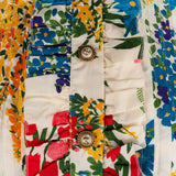 Gucci Multicolor Wool Floral Print Cold Shoulder Midi Dress (IT42)