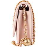 Chanel Quilted Lambskin Adjustable Ball Wallet On Chain Crossbody Bag