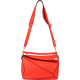 Loewe Red Grained Calfskin Puzzle Handbag