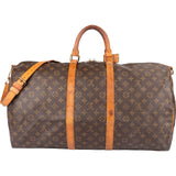 Louis Vuitton Monogram Canvas Keepall 55 Bandoulière Travel Bag