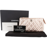 Chanel Quilted Metallic Lambskin CC Pouch