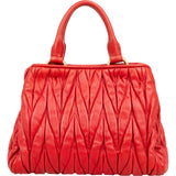 Miu Miu Matelassé Nappa Leather Small Top Handle Handbag