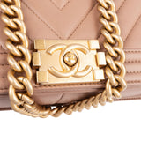 Chanel Chevron Lambskin New Medium Boy  Single Flap Crossbody Bag