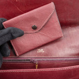 Celine Bordeaux Bocalf Flap Triomphe Shoulder Bag