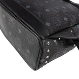 MCM Visetos Monogram Black Small Studded Stark Backpack