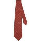 Fendi Emblem Diamond Pattern Silk Tie Krawatte