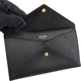 Prada Saffiano Leather Envelope Small Clutch Wallet