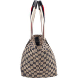 Gucci Monogram GG Canvas Web Handle Tote Shopper Shoulder Bag