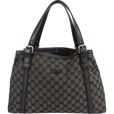Gucci Monogram GG Buckle Tote Shoulder Bag