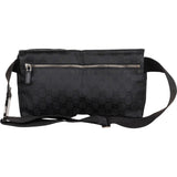 Gucci Black Monogram GG Canvas Belt Crossbody Bag