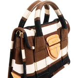 Prada Multicolor Striped Canvas Small Coffer Handbag
