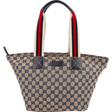 Gucci Monogram GG Canvas Web Handle Tote Shopper Shoulder Bag