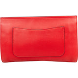 Gucci Red Pebbled Leather Bamboo Clutch Bag