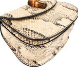 Gucci Multicolor Python Leather Bamboo 1947 Mini Top Handle Handbag