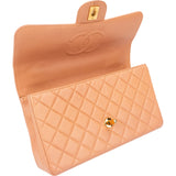 Chanel Quilted Lambskin 24K Gold Single Flap Top Handle Handbag