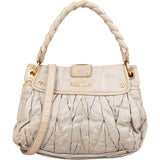 Miu Miu Quilted Vitello Leather Small City Handbag