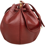 Cartier Bordeaux Leather Bucket Shoulder Bag