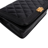 Chanel Quilted Caviar Leather Boy Wallet On Chain Crossbody Bag