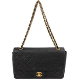 Chanel Quilted Lambskin 24K Gold Single Flap Crossbody Bag