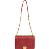 Chanel Quilted Lambskin Boy New Medium Single Flap Crossbody Bag