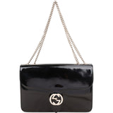 Gucci Patent Leather Interlocking G Shoulder Bag