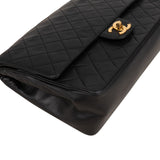 Chanel Quilted Lambskin 24K Gold Double Flap Shoulder Bag