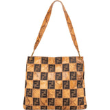 Fendi Monogram Python and Zucca Canvas Patchwork Shoulder Bag
