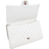 Chanel Quilted Caviar Leather Palladium Single Flap Shoulder Bag