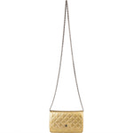 Chanel Ribbed Metallic Patent Leather Wallet On Chain Crossbody Bag - vintageandkickz