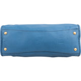 Prada Blue Leather Vitello Daino Satchel Handbag