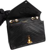 Chanel Chevron Lambskin Single Flap Crossbody Bag