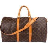Louis Vuitton Monogram Canvas Keepall 50 Bandoulière Travel Bag