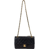 Chanel Quilted Lambskin 24K Gold Small Double Flap Shoulder Bag