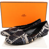 Hermès Equestrian Printed Loafers Flats (37)