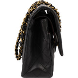 Chanel Quilted Lambskin Medium 24K Gold Double Flap Shoulder Bag