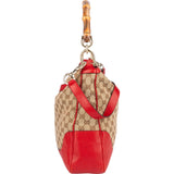 Gucci Monogram GG Bamboo Hobo Shoulder Bag