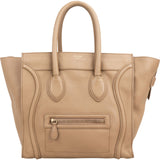 Céline Drummed Calfskin Luggage Tote Handbag