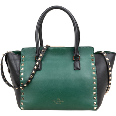 Valentino Garavani Bicolor Leather Rockstud Handbag