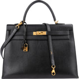 Hermès Ardennes  Leather Kelly 35 Sellier Handbag GHW