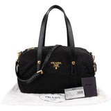Prada Black Tessuto Bauletto Handbag